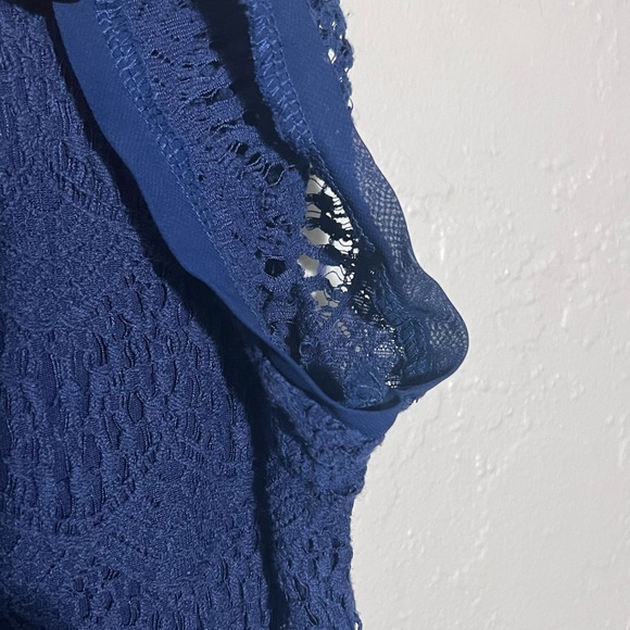 VERVE AMI SHORT SLEEVE BLUE BLOUSE SIZE XL - Picture 4 of 10